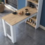 Hanah Home Mesa de Cocina Escandinava Nogal y Blanco